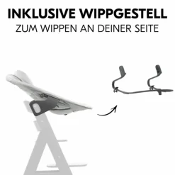 Bouncer 2in1 Premium (verstellbarer Neugeborenenaufsatz & Wippe) für Alpha & Beta Hochstuhl - Light Grey
