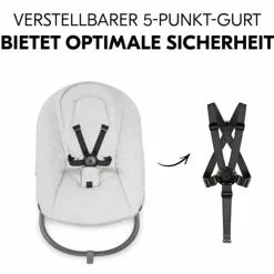 Bouncer 2in1 Premium (verstellbarer Neugeborenenaufsatz & Wippe) für Alpha & Beta Hochstuhl - Light Grey