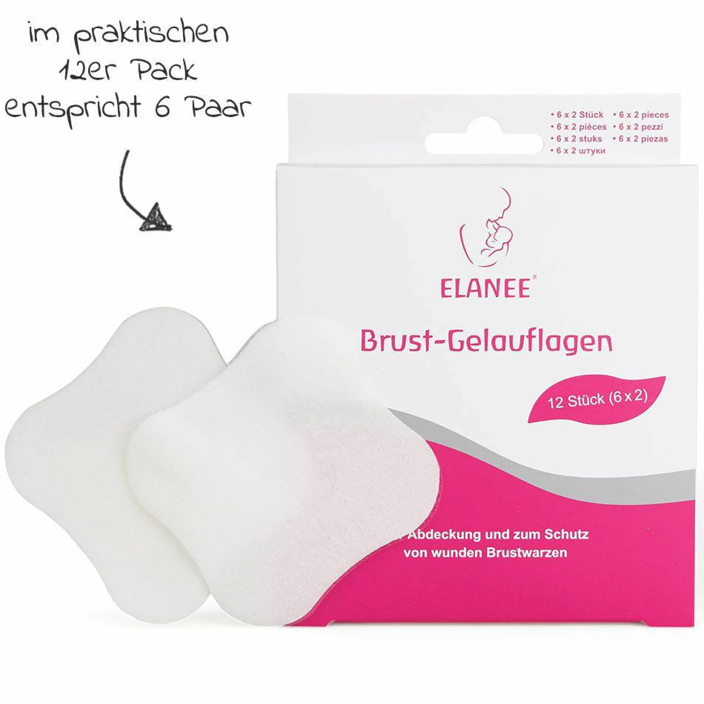 Brust-Gelauflagen 6 Paar