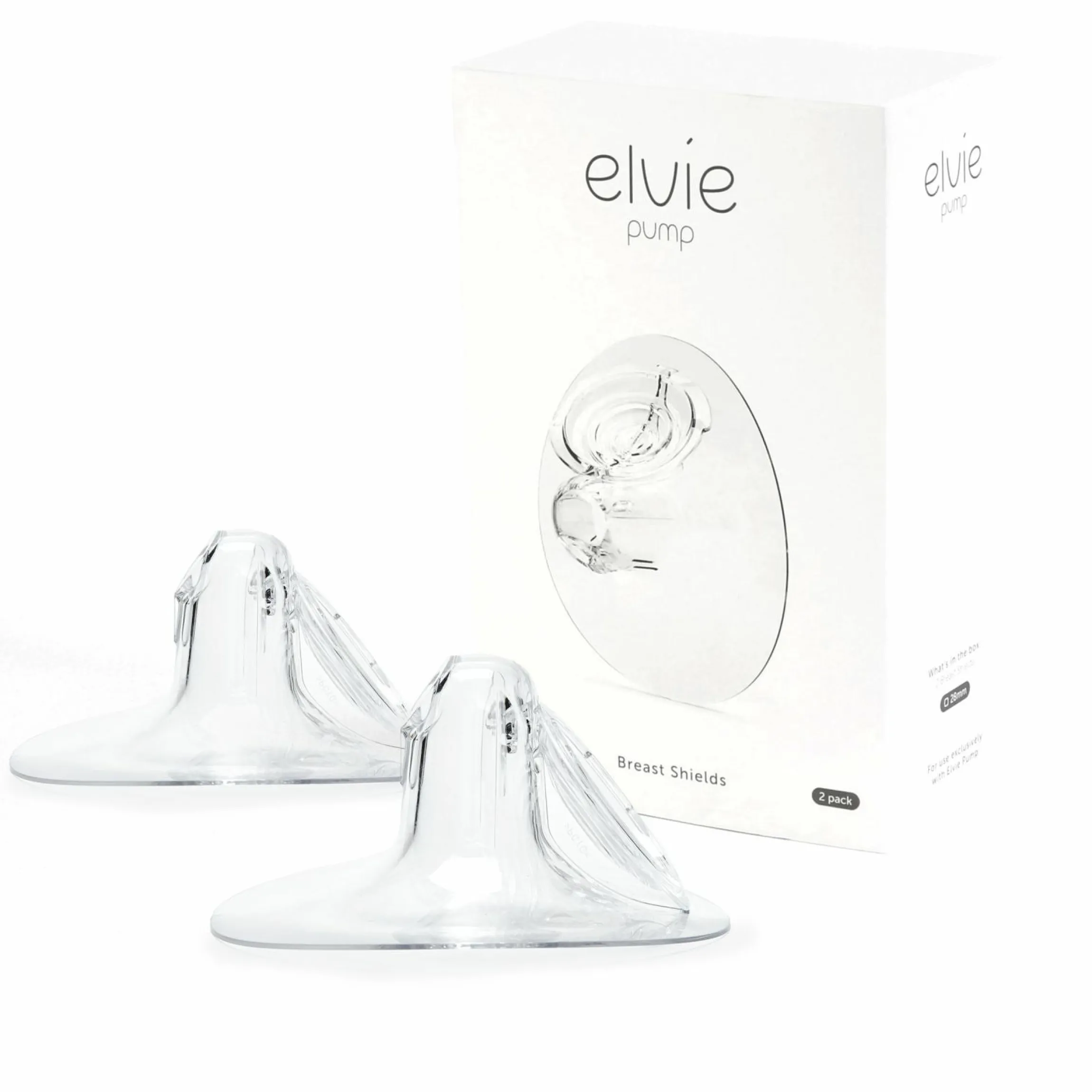 Brustschale 2er Pack für Milchpumpe Elvie Pump 28 mm - Clear