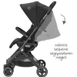 Buggy & Reisebuggy Lara² mit Automatik-Faltung, Liegeposition, bis 22 kg, nur 6,3 kg - Essential Black - Kollektion 2025
