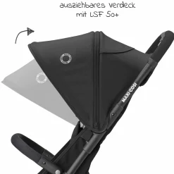 Buggy & Reisebuggy Lara² mit Automatik-Faltung, Liegeposition, bis 22 kg, nur 6,3 kg - Essential Black - Kollektion 2025