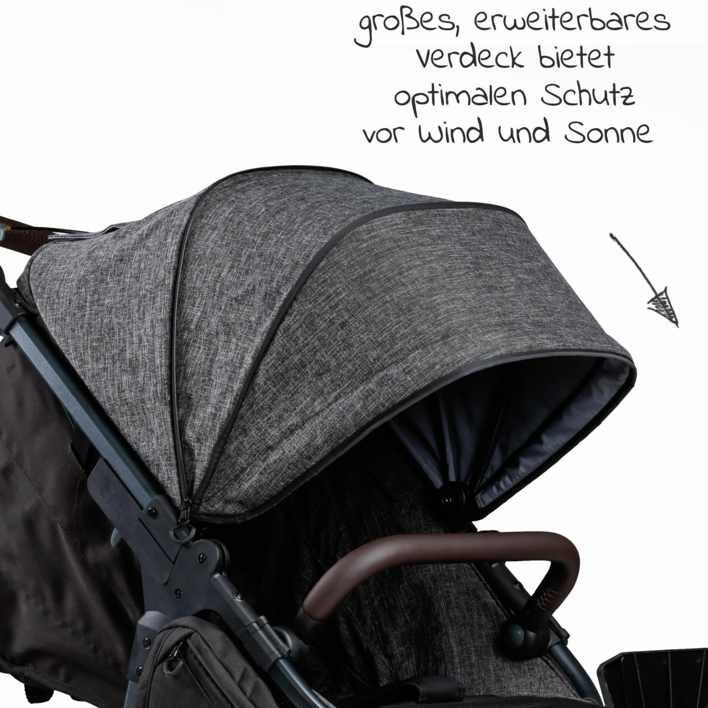 Buggy & Sportkinderwagen Mono 2 mit Luftreifen inkl. Sportsitz bis 34 kg + XXL-Zamboo Zubehörpaket - Premium Anthrazit