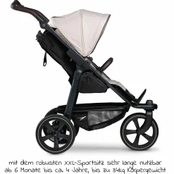 Buggy & Sportkinderwagen Mono 2 mit Luftkammerreifen inkl. Sportsitz bis 34 kg + XXL-Zamboo Zubehörpaket - Sand