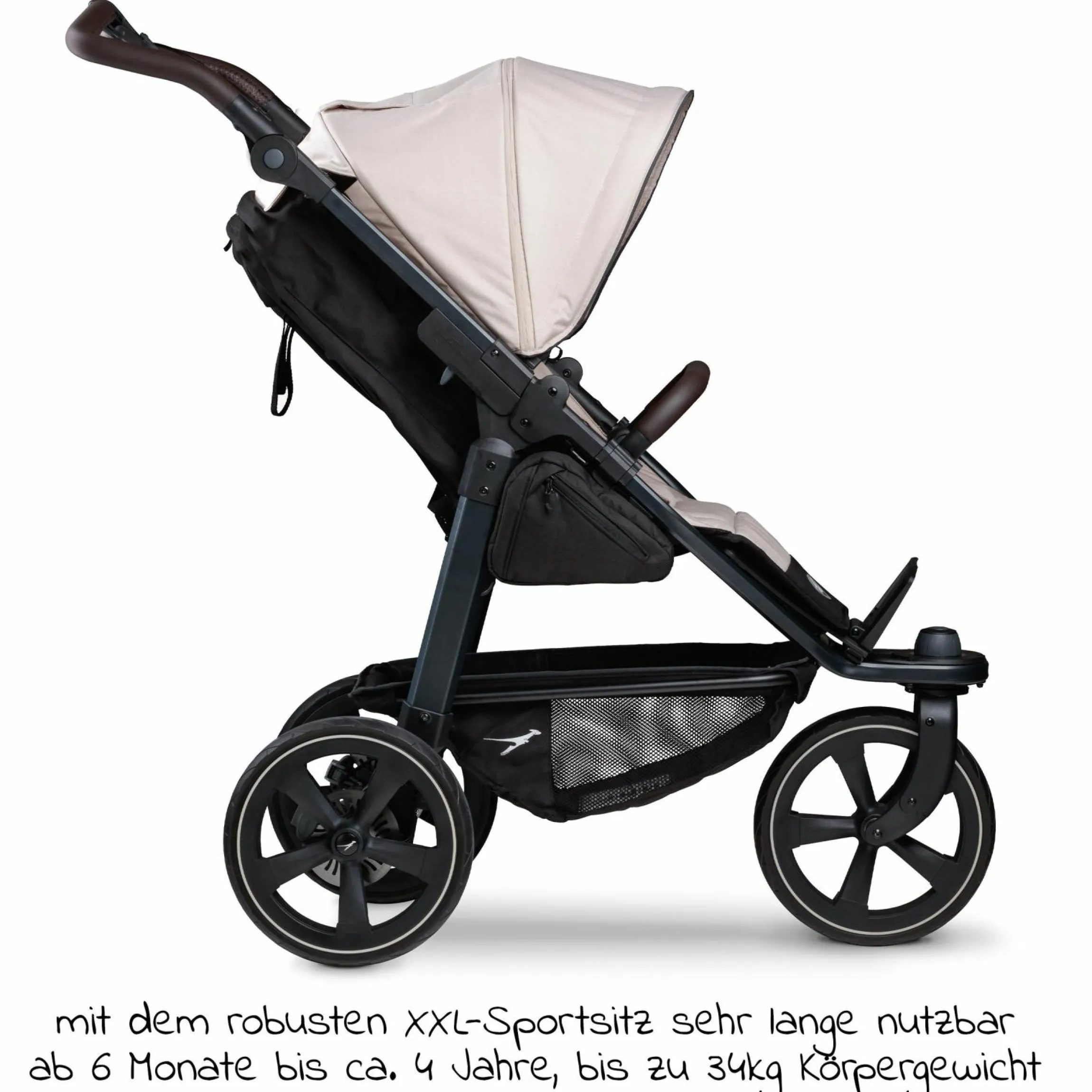 Buggy & Sportkinderwagen Mono 2 mit Luftkammerreifen inkl. Sportsitz bis 34 kg + XXL-Zamboo Zubehörpaket - Sand