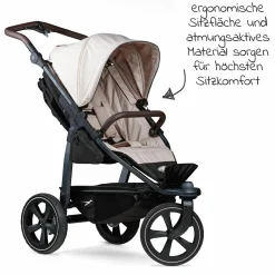 Buggy & Sportkinderwagen Mono 2 mit Luftkammerreifen inkl. Sportsitz bis 34 kg + XXL-Zamboo Zubehörpaket - Sand