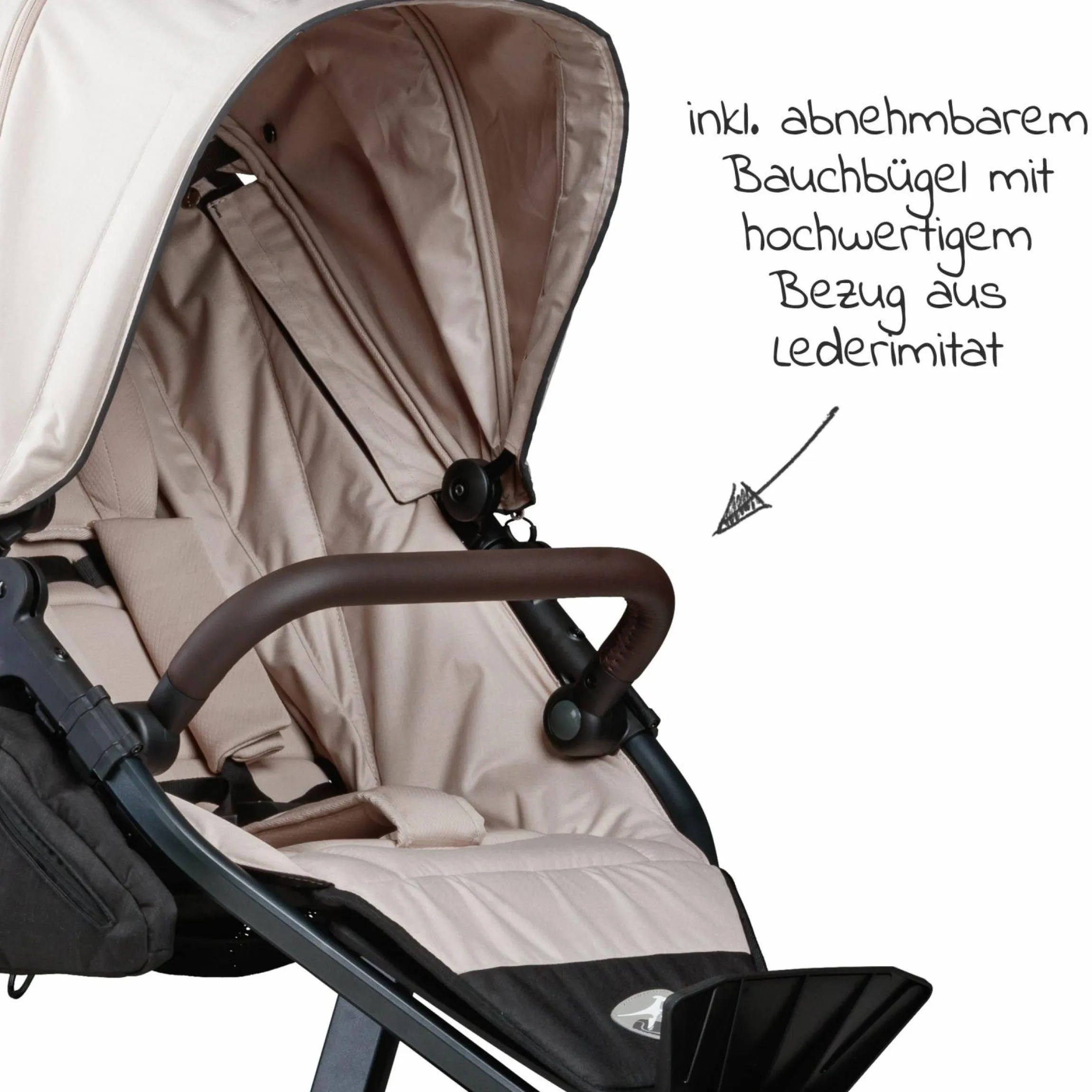 Buggy & Sportkinderwagen Mono 2 mit Luftkammerreifen inkl. Sportsitz bis 34 kg + XXL-Zamboo Zubehörpaket - Sand