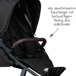 Buggy & Sportkinderwagen Mono 2 mit Luftkammerreifen inkl. Sportsitz bis 34 kg + XXL-Zamboo Zubehörpaket - Schwarz