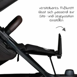 Buggy & Sportkinderwagen Mono 2 mit Luftreifen inkl. Sportsitz bis 34 kg + XXL-Zamboo Zubehörpaket - Schwarz