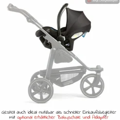 Buggy & Sportkinderwagen Mono 2 mit Luftreifen inkl. Sportsitz bis 34 kg + XXL-Zamboo Zubehörpaket - Schwarz