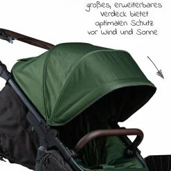 Buggy & Sportkinderwagen Mono 2 mit Luftreifen inkl. Sportsitz bis 34 kg + XXL-Zamboo Zubehörpaket - Olive