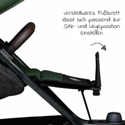 Buggy & Sportkinderwagen Mono 2 mit Luftreifen inkl. Sportsitz bis 34 kg + XXL-Zamboo Zubehörpaket - Olive