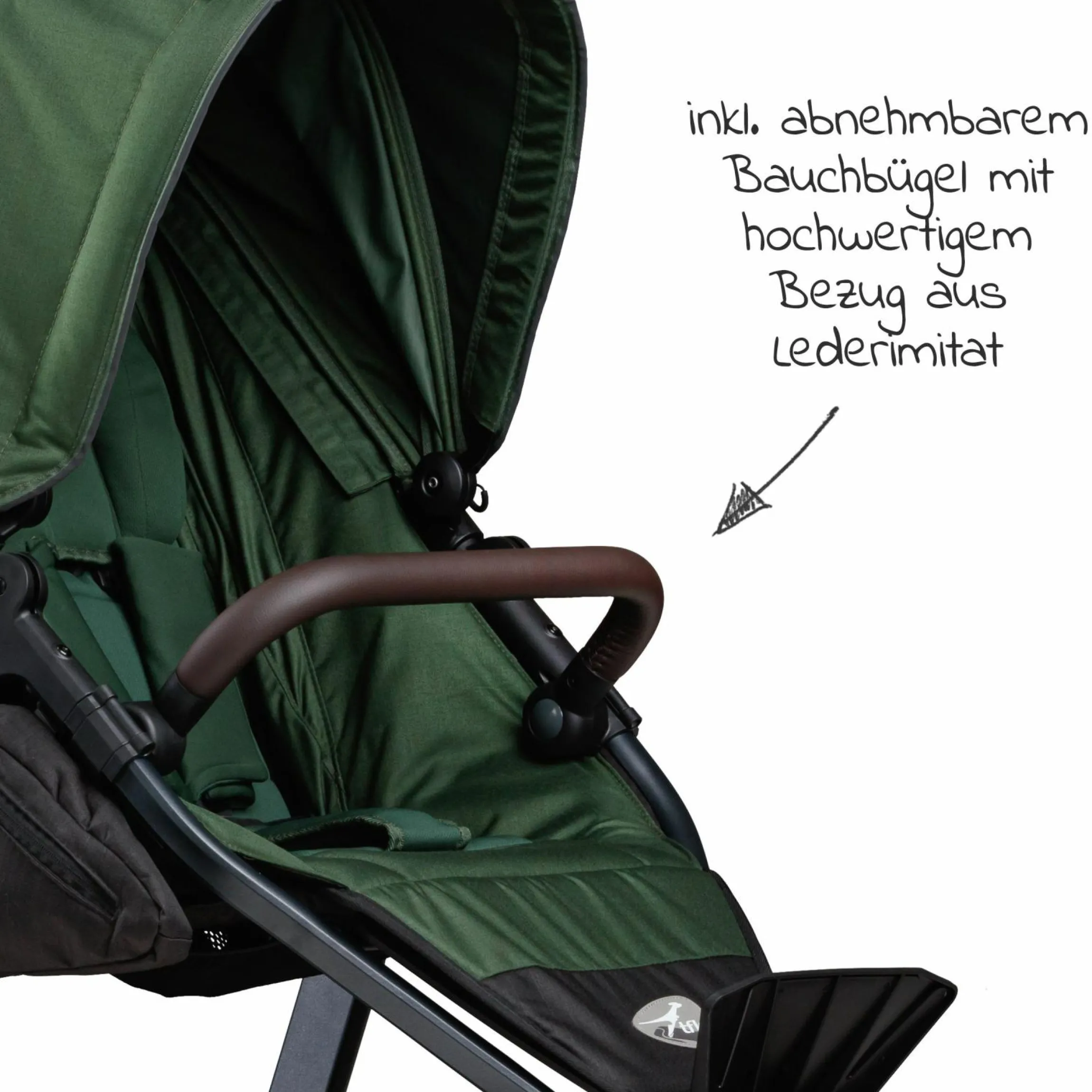 Buggy & Sportkinderwagen Mono 2 mit Luftkammerreifen inkl. Sportsitz bis 34 kg + XXL-Zamboo Zubehörpaket - Olive