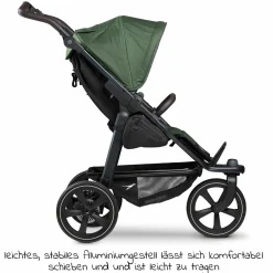 Buggy & Sportkinderwagen Mono 2 mit Luftkammerreifen inkl. Sportsitz bis 34 kg + XXL-Zamboo Zubehörpaket - Olive