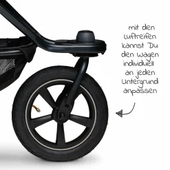 Buggy & Sportkinderwagen Mono 2 mit Luftreifen inkl. Gratis Mamaboard - mit Sportsitz bis 34 kg - Premium Anthrazit