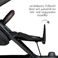 Buggy & Sportkinderwagen Mono 2 mit Luftreifen inkl. Gratis Mamaboard - mit Sportsitz bis 34 kg - Premium Anthrazit