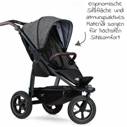 Buggy & Sportkinderwagen Mono 2 mit Luftreifen inkl. Gratis Mamaboard - mit Sportsitz bis 34 kg - Premium Anthrazit