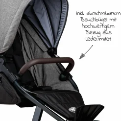 Buggy & Sportkinderwagen Mono 2 mit Luftkammerreifen Sportsitz bis 34 kg + XXL-Zamboo Zubehörpaket - Premium Grau