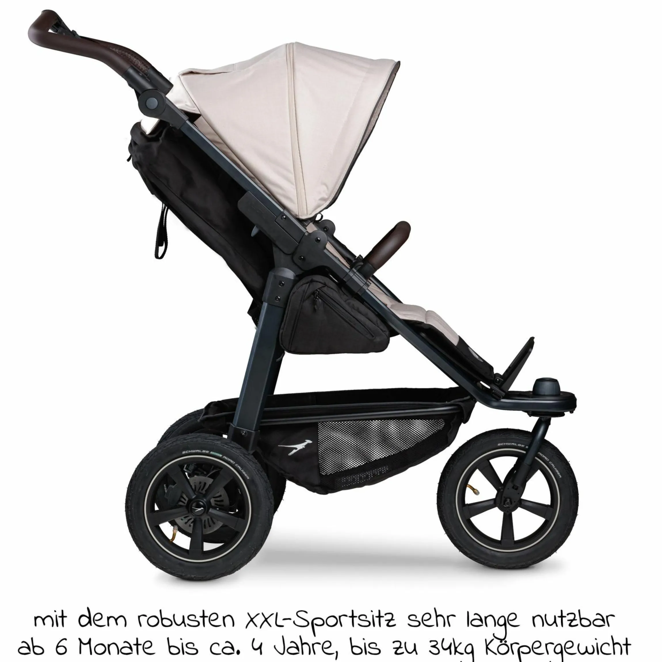 Buggy & Sportkinderwagen Mono 2 mit Luftreifen inkl. Sportsitz bis 34 kg + XXL-Zamboo Zubehörpaket - Sand