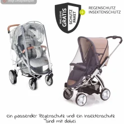 Buggy & Sportkinderwagen Mono 2 mit Luftreifen inkl. Sportsitz bis 34 kg + XXL-Zamboo Zubehörpaket - Sand