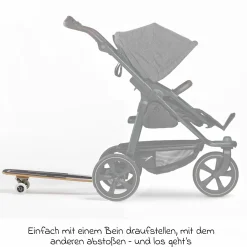 Buggy & Sportkinderwagen Mono 2 mit Luftkammerreifen inkl. Gratis Mamaboard - mit Sportsitz bis 34 kg - Premium Anthrazit