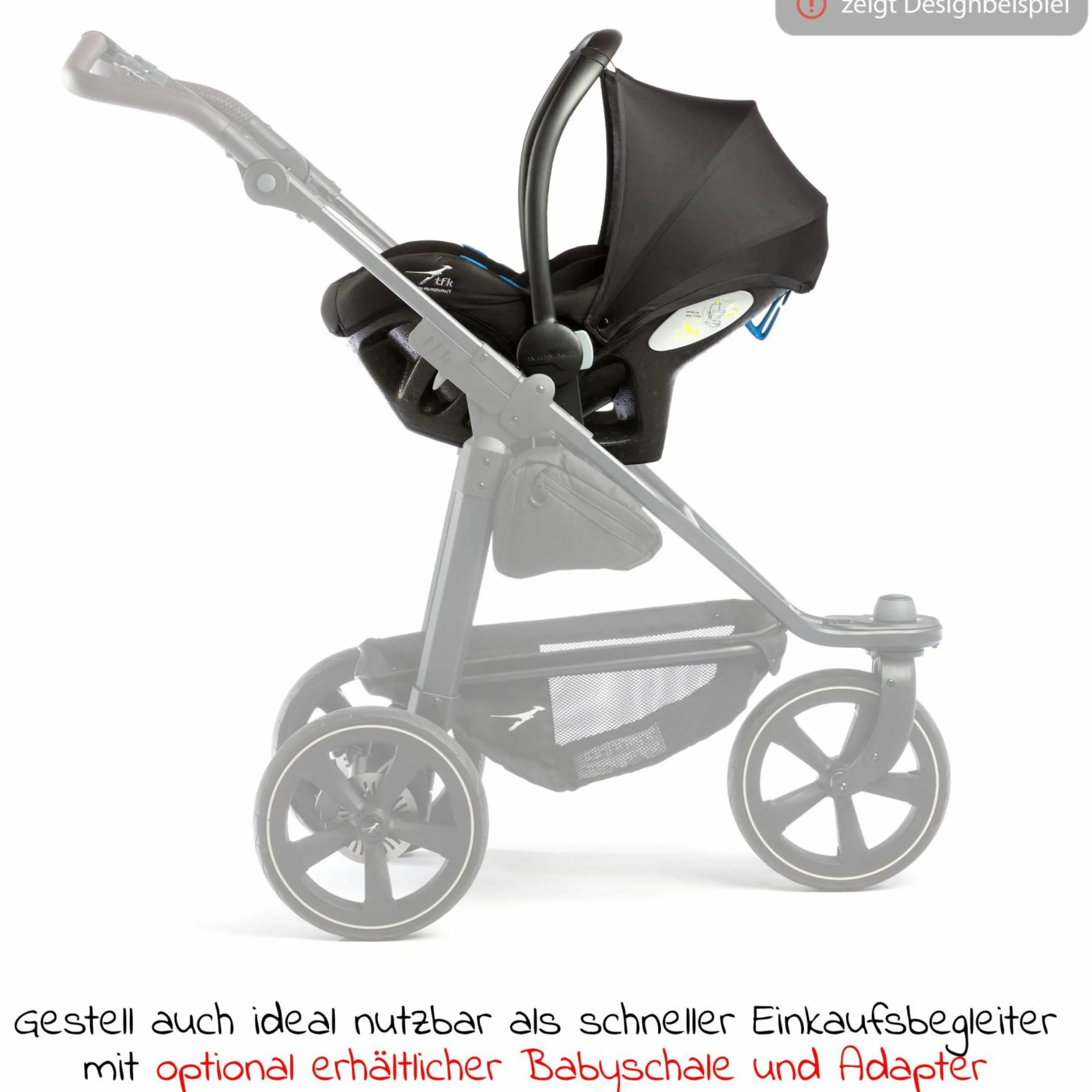 Buggy & Sportkinderwagen Mono 2 mit Luftkammerreifen inkl. Gratis Mamaboard - mit Sportsitz bis 34 kg - Premium Anthrazit