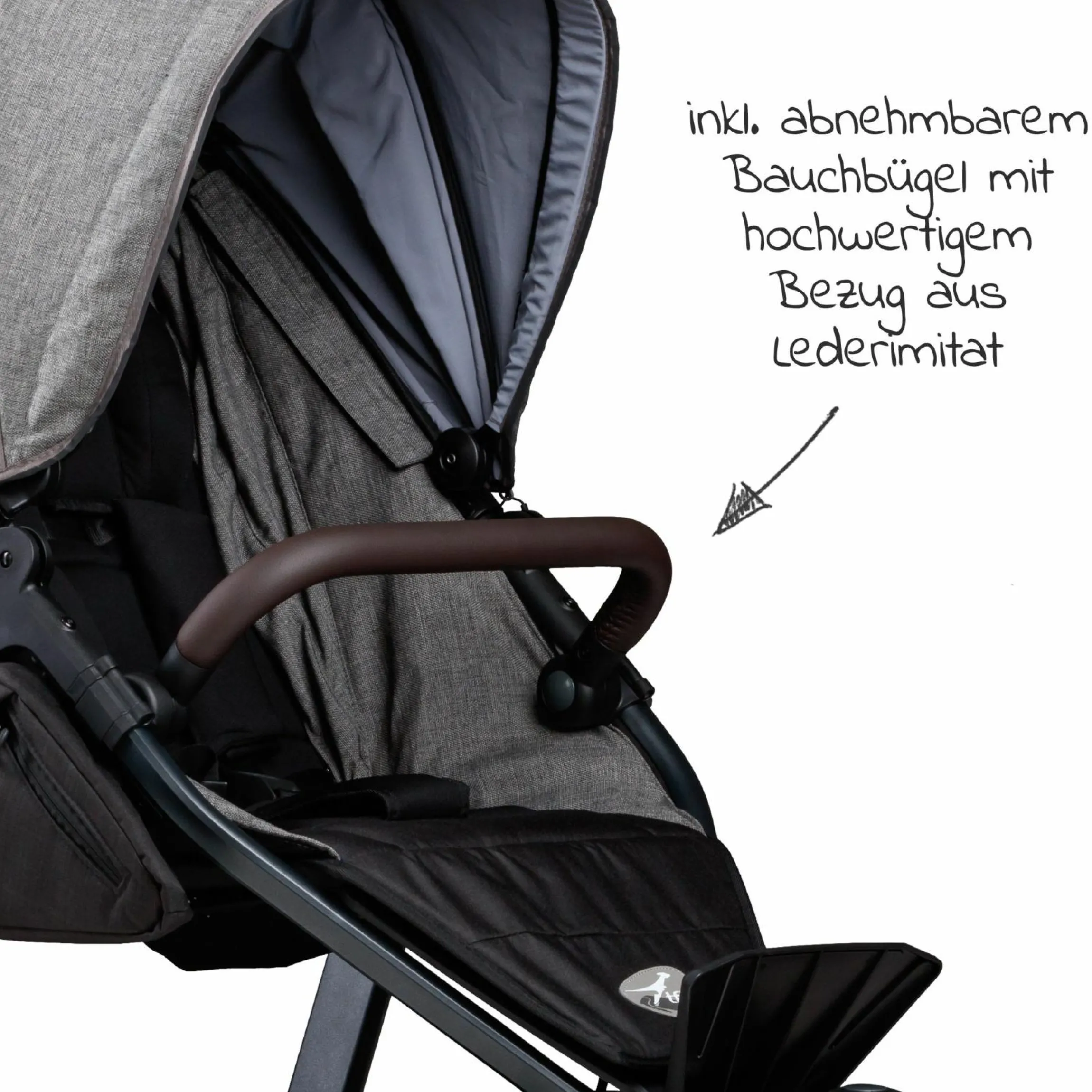 Buggy & Sportkinderwagen Mono 2 mit Luftreifen inkl. Sportsitz bis 34 kg + XXL-Zamboo Zubehörpaket - Premium Grau