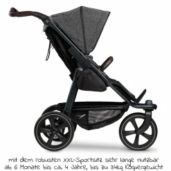 Buggy & Sportkinderwagen Mono 2 mit Luftkammerreifen Sportsitz bis 34 kg + XXL-Zamboo Zubehörpaket - Premium Anthrazit