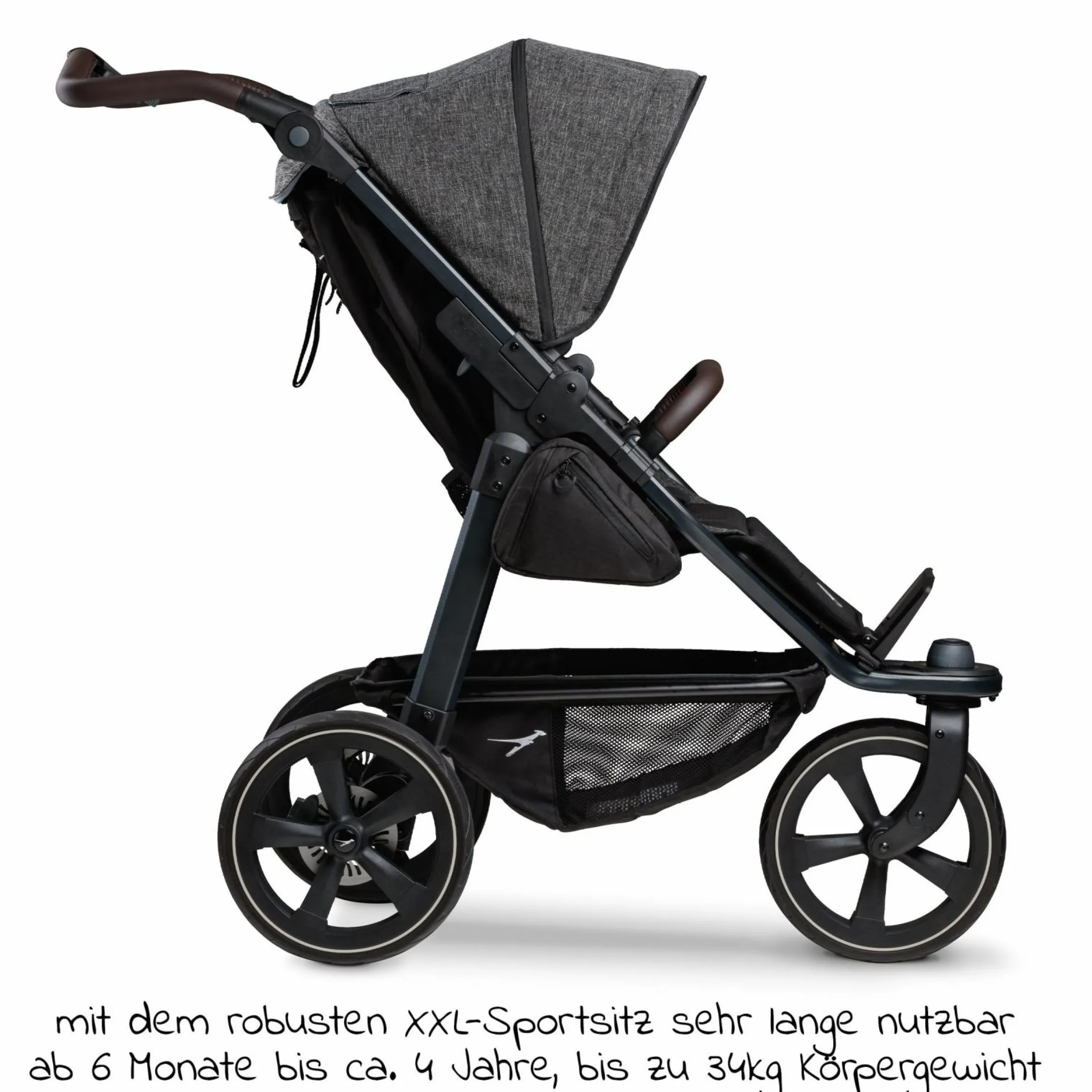 Buggy & Sportkinderwagen Mono 2 mit Luftkammerreifen Sportsitz bis 34 kg + XXL-Zamboo Zubehörpaket - Premium Anthrazit