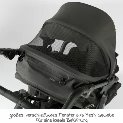 Buggy & Sportkinderwagen Pro mit Luftreifen inkl. Sportsitz bis 34 kg inkl. Handyhalter, Getränkeflasche, Schnullertasche, Buggybuch & XXL Zubehörpaket - Anthrazit - Kollektion 2024