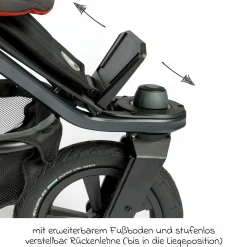 Buggy & Sportkinderwagen Pro mit Luftreifen inkl. Sportsitz bis 34 kg inkl. Handyhalter, Getränkeflasche, Schnullertasche, Buggybuch & XXL Zubehörpaket - Anthrazit - Kollektion 2024