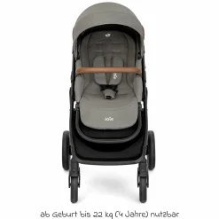 Buggy & Sportwagen Alore bis 22 kg belastbar mit Liegeposition, umsetzbarer & höhenverstellbarer Sportsitz, Teleskop-Schieber inkl. Adapter & Regenschutz - Pebble