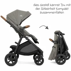 Buggy & Sportwagen Alore bis 22 kg belastbar mit Liegeposition, umsetzbarer & höhenverstellbarer Sportsitz, Teleskop-Schieber inkl. Adapter & Regenschutz - Pebble