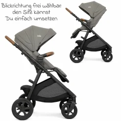 Buggy & Sportwagen Alore bis 22 kg belastbar mit Liegeposition, umsetzbarer & höhenverstellbarer Sportsitz, Teleskop-Schieber inkl. Adapter & Regenschutz - Pebble