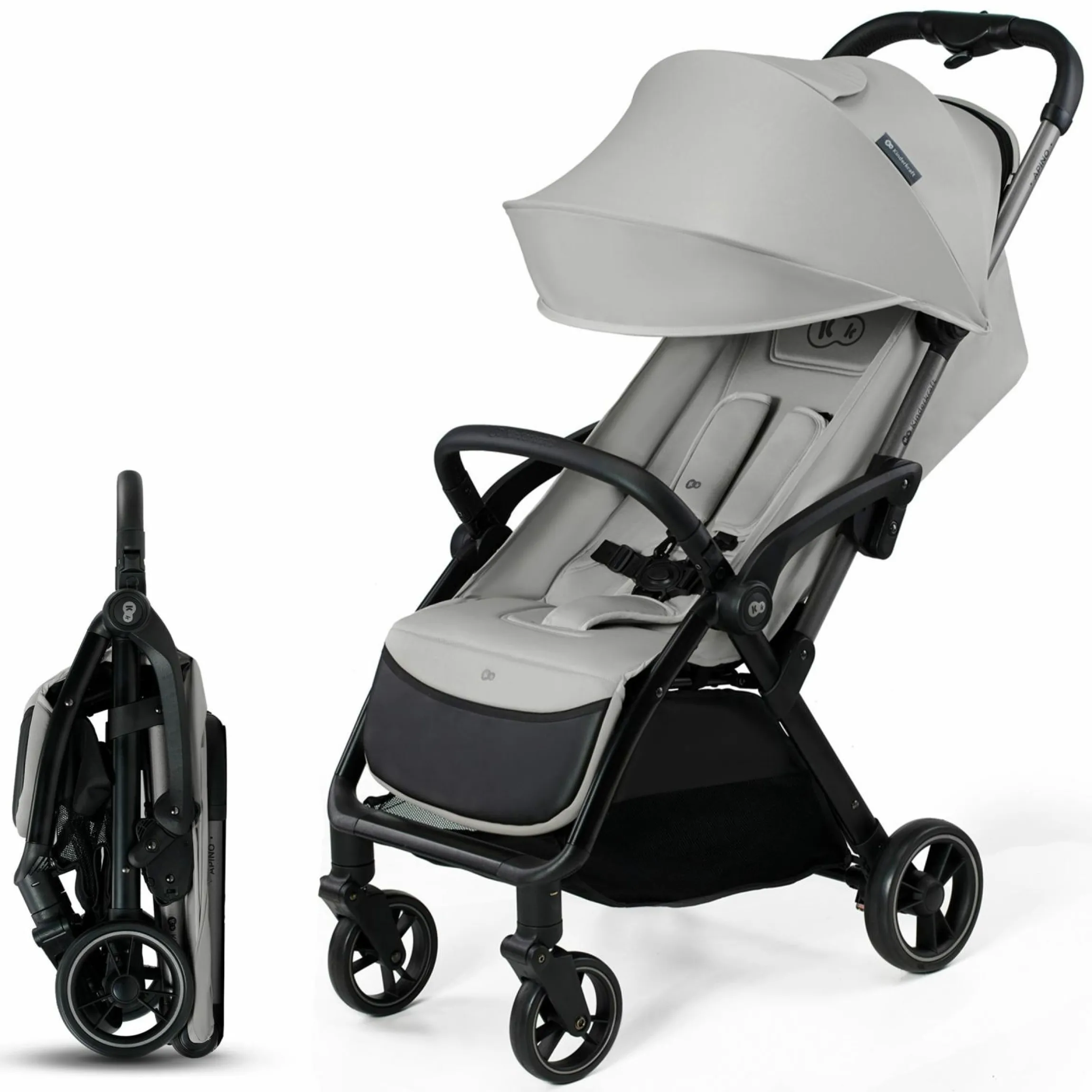 Buggy & Sportwagen APINO bis 24 kg mit Auto Fold, Liegeposition nur 7,5 kg - Dove Grey