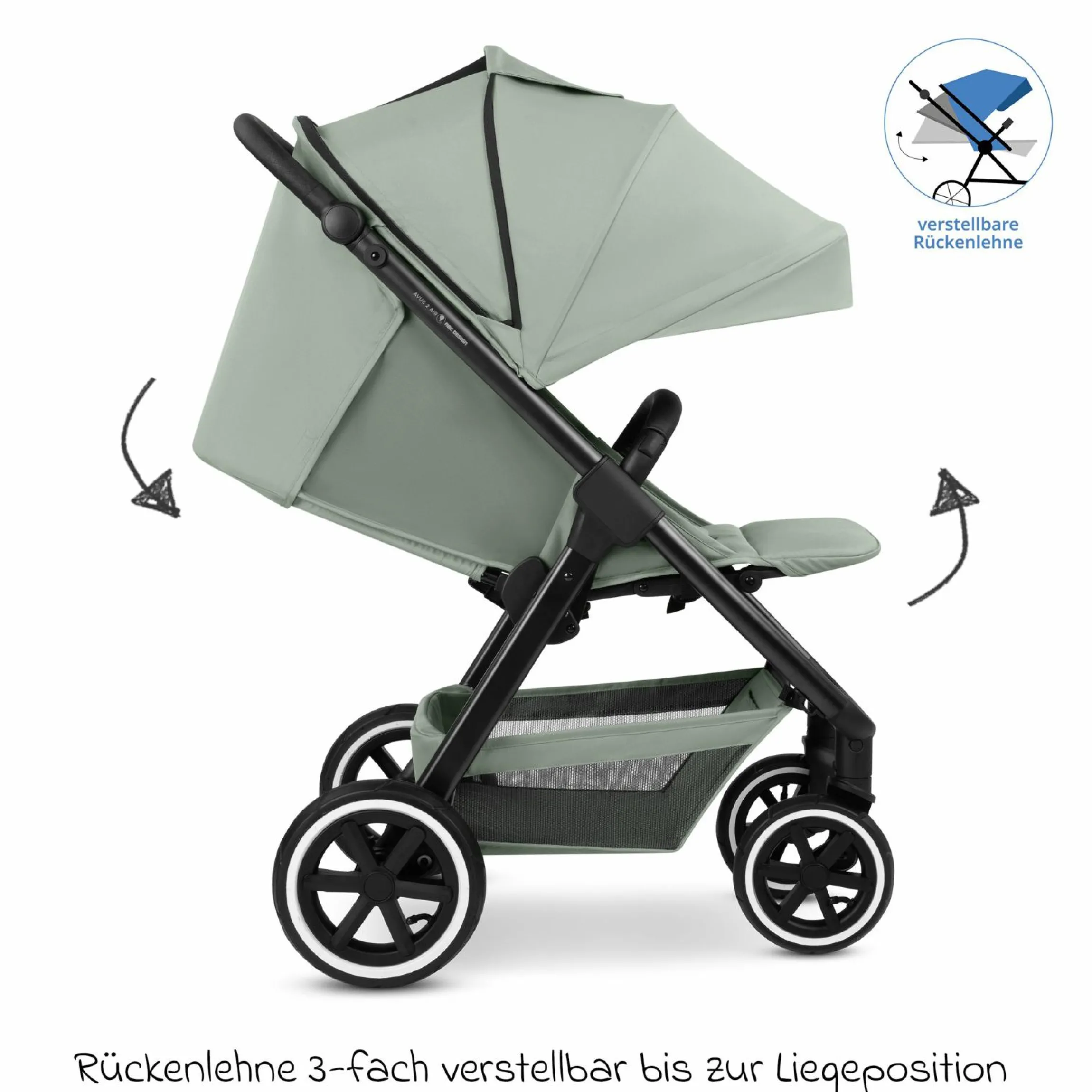 Buggy & Sportwagen Avus 2 Air mit Lufträdern, Einhand-Faltung und höhenverstellbarem Schieber - Pine - Kollektion 2025
