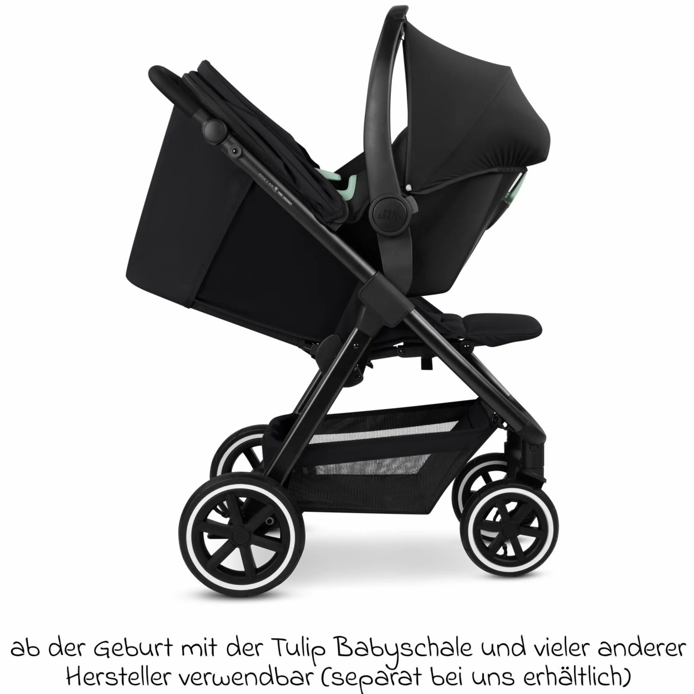 Buggy & Sportwagen Avus 2 Air mit Lufträdern, Einhand-Faltung und höhenverstellbarem Schieber - Pure - Coal - Kollektion 2025