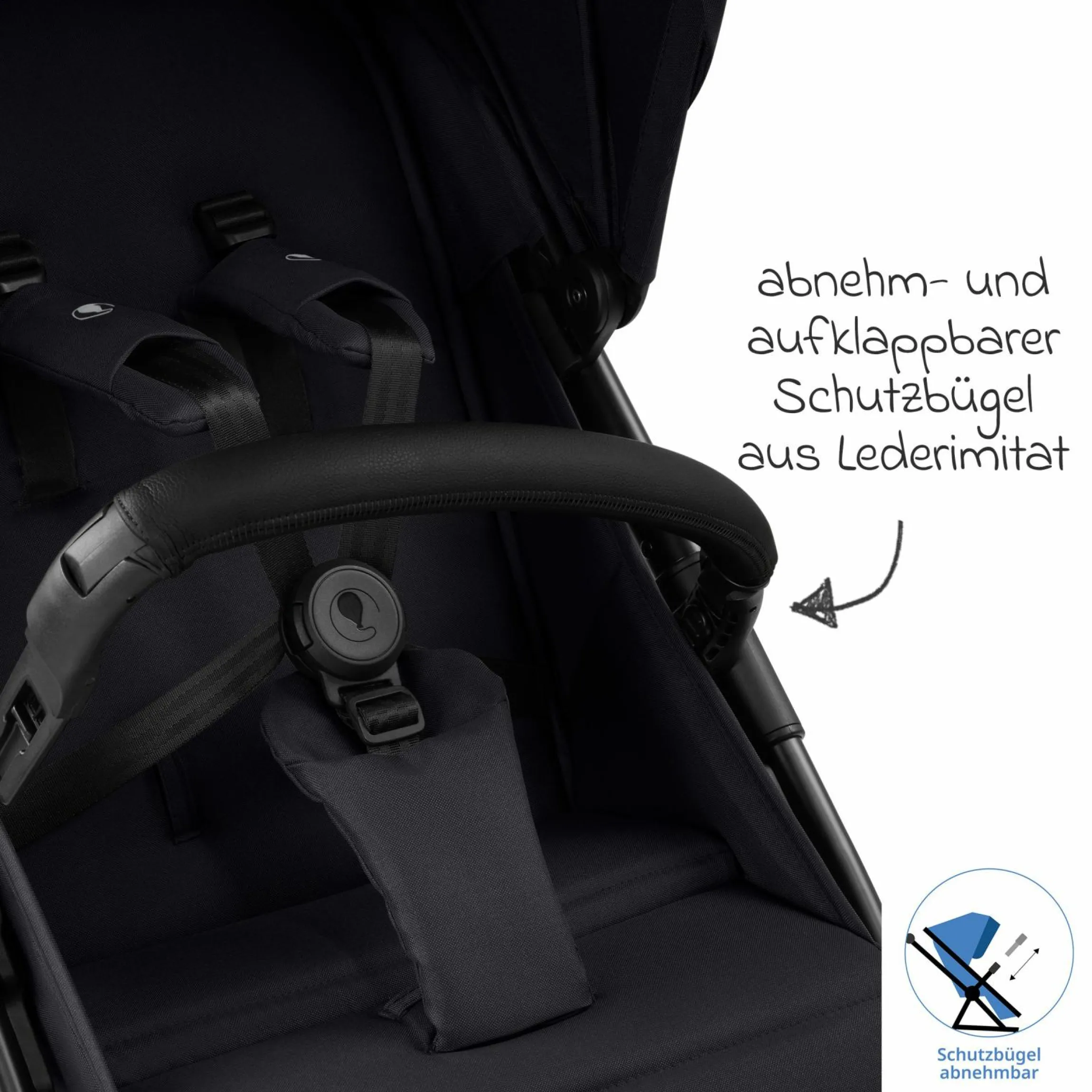 Buggy & Sportwagen Avus 2 Air mit Lufträdern, Einhand-Faltung und höhenverstellbarem Schieber - Pure - Coal - Kollektion 2025