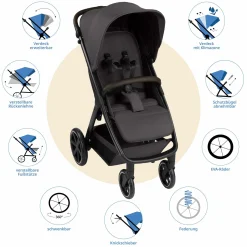 Buggy & Sportwagen Avus 2 mit Einhand-Faltung und höhenverstellbarem Schieber - Falcon - Kollektion 2025