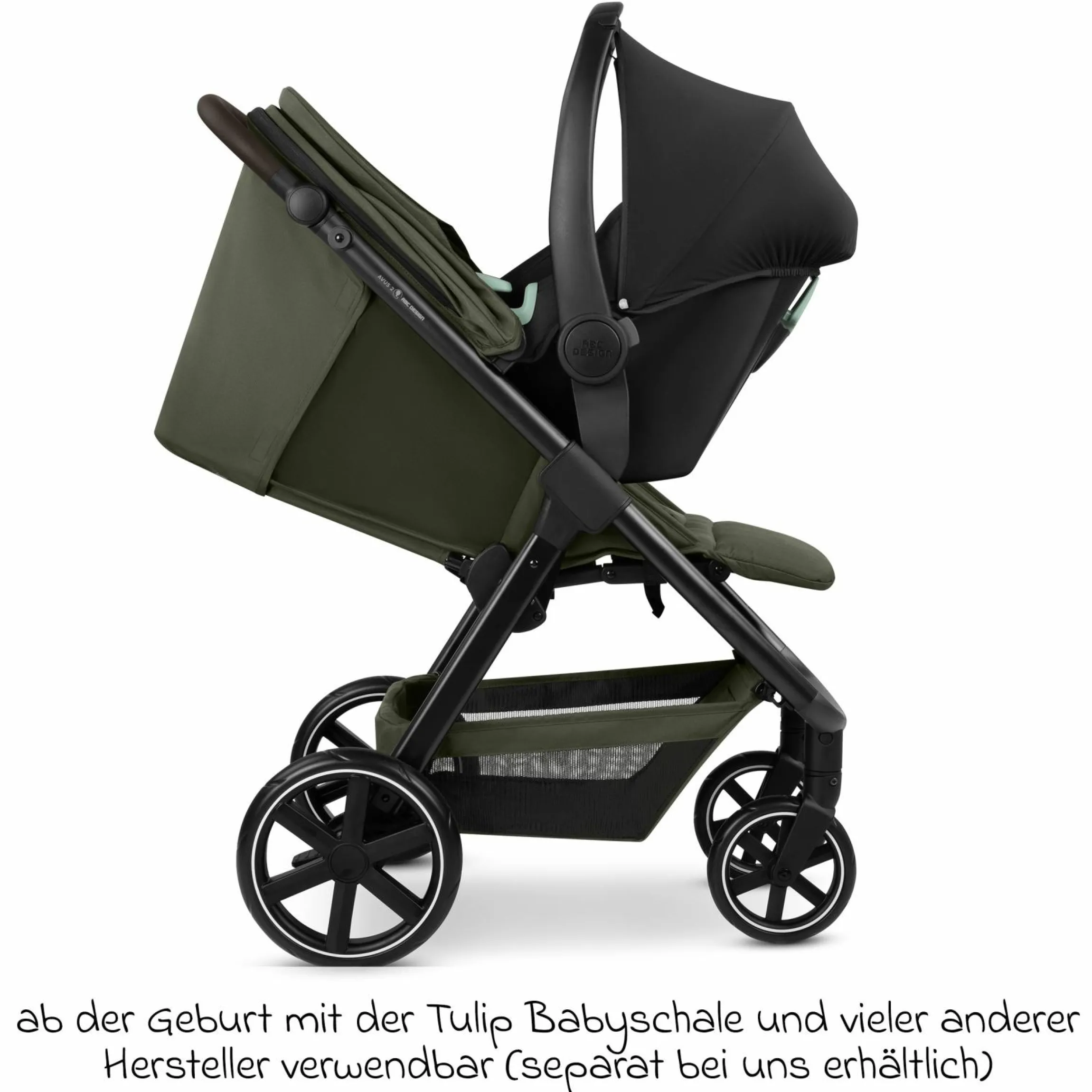 Buggy & Sportwagen Avus 2 mit Einhand-Faltung und höhenverstellbarem Schieber - Pure - Avocado - Kollektion 2025