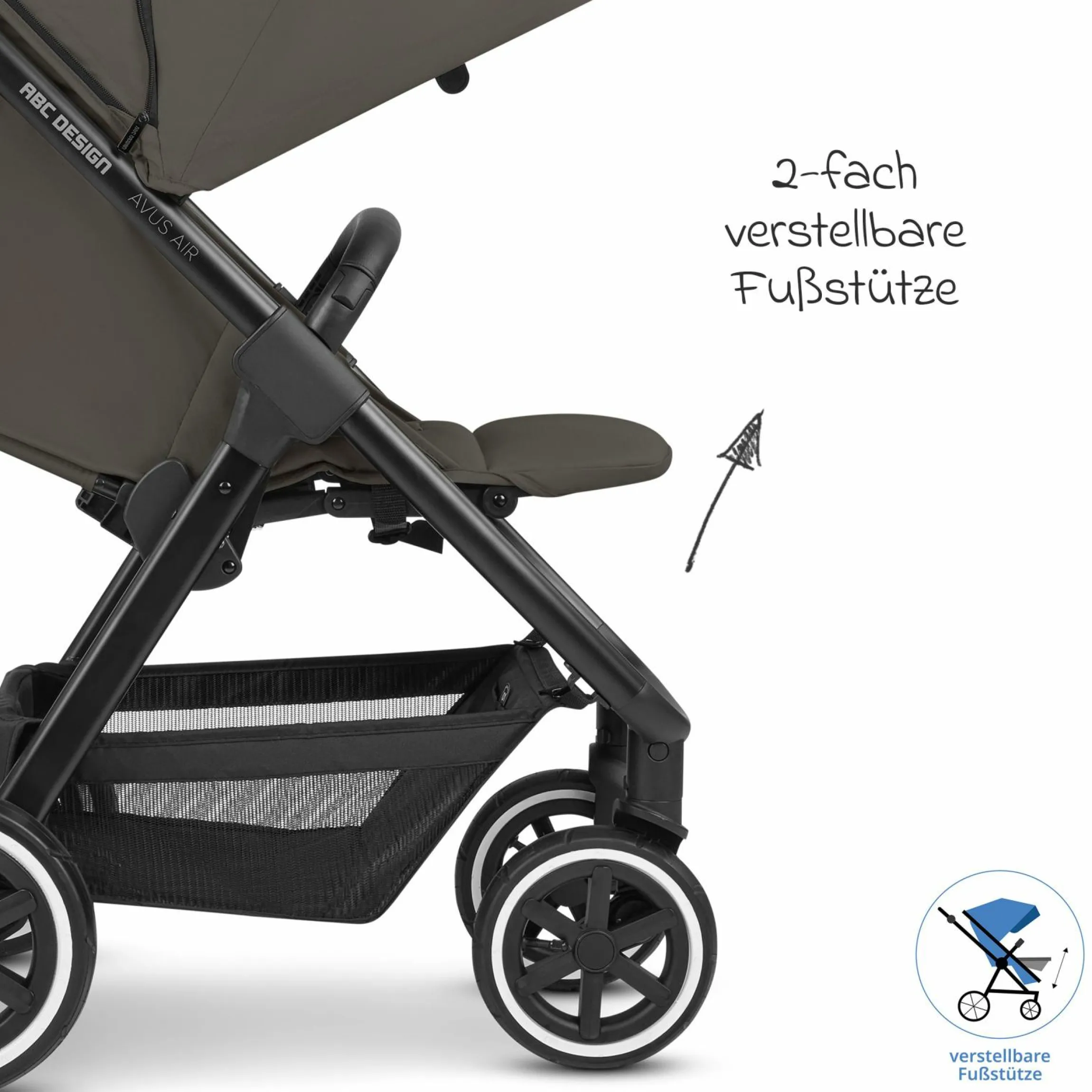 Buggy & Sportwagen Avus Air mit Lufträdern - Einhand-Faltung und höhenverstellbarem Schieber (bis 25 kg belastbar) - Cloud - Kollektion 2024