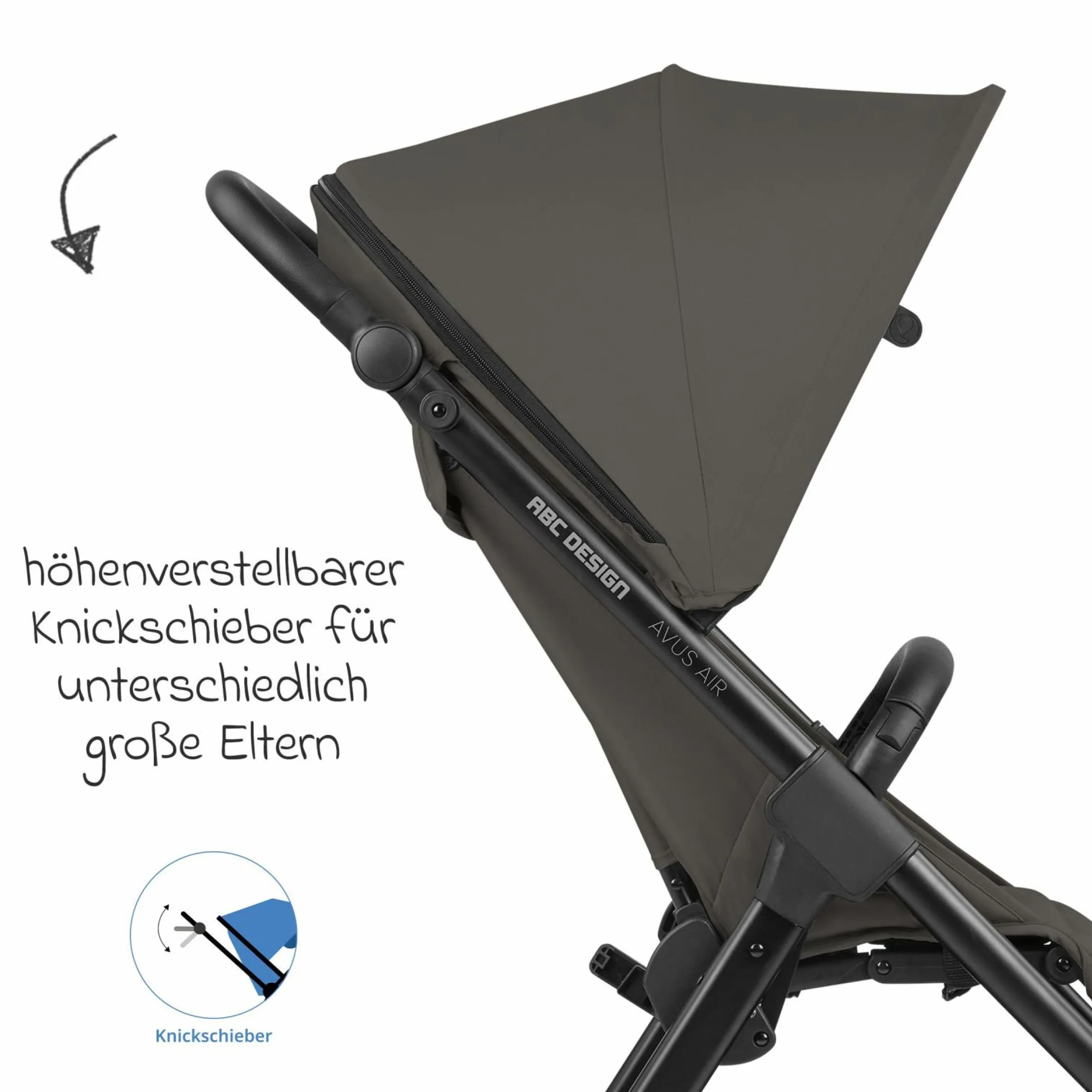 Buggy & Sportwagen Avus Air mit Lufträdern - Einhand-Faltung und höhenverstellbarem Schieber (bis 25 kg belastbar) - Cloud - Kollektion 2024