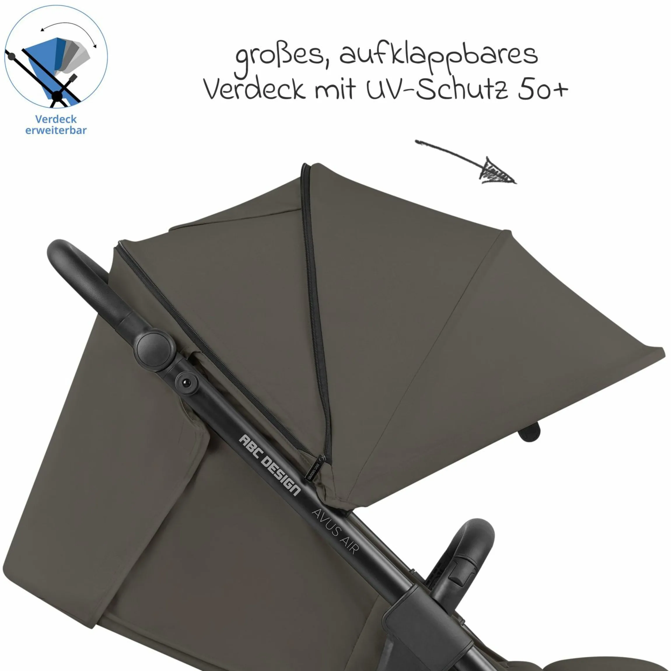Buggy & Sportwagen Avus Air mit Lufträdern - Einhand-Faltung und höhenverstellbarem Schieber (bis 25 kg belastbar) - Cloud - Kollektion 2024