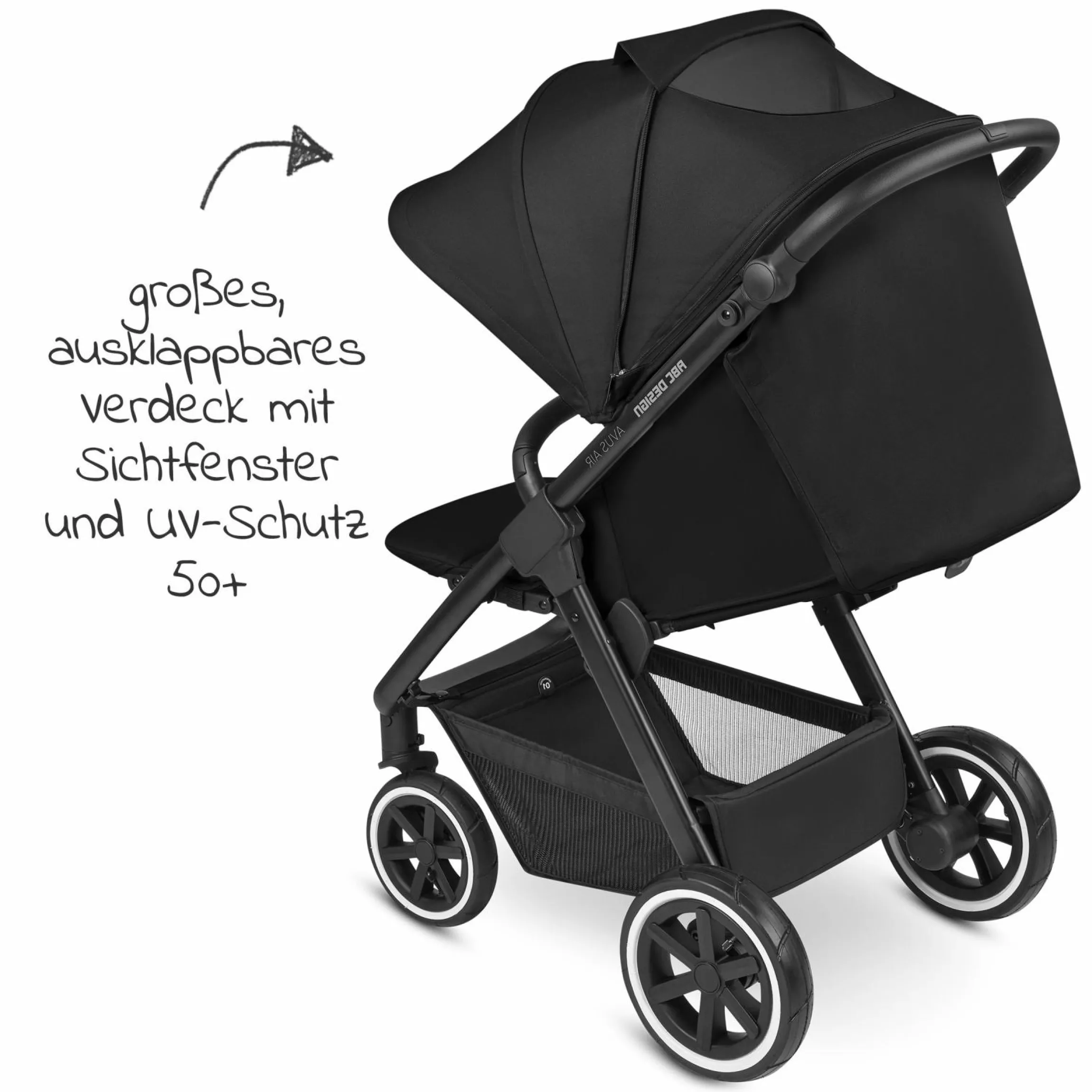 Buggy & Sportwagen Avus Air mit Lufträdern - Einhand-Faltung und höhenverstellbarem Schieber (bis 25 kg belastbar) - Ink - Kollektion 2024