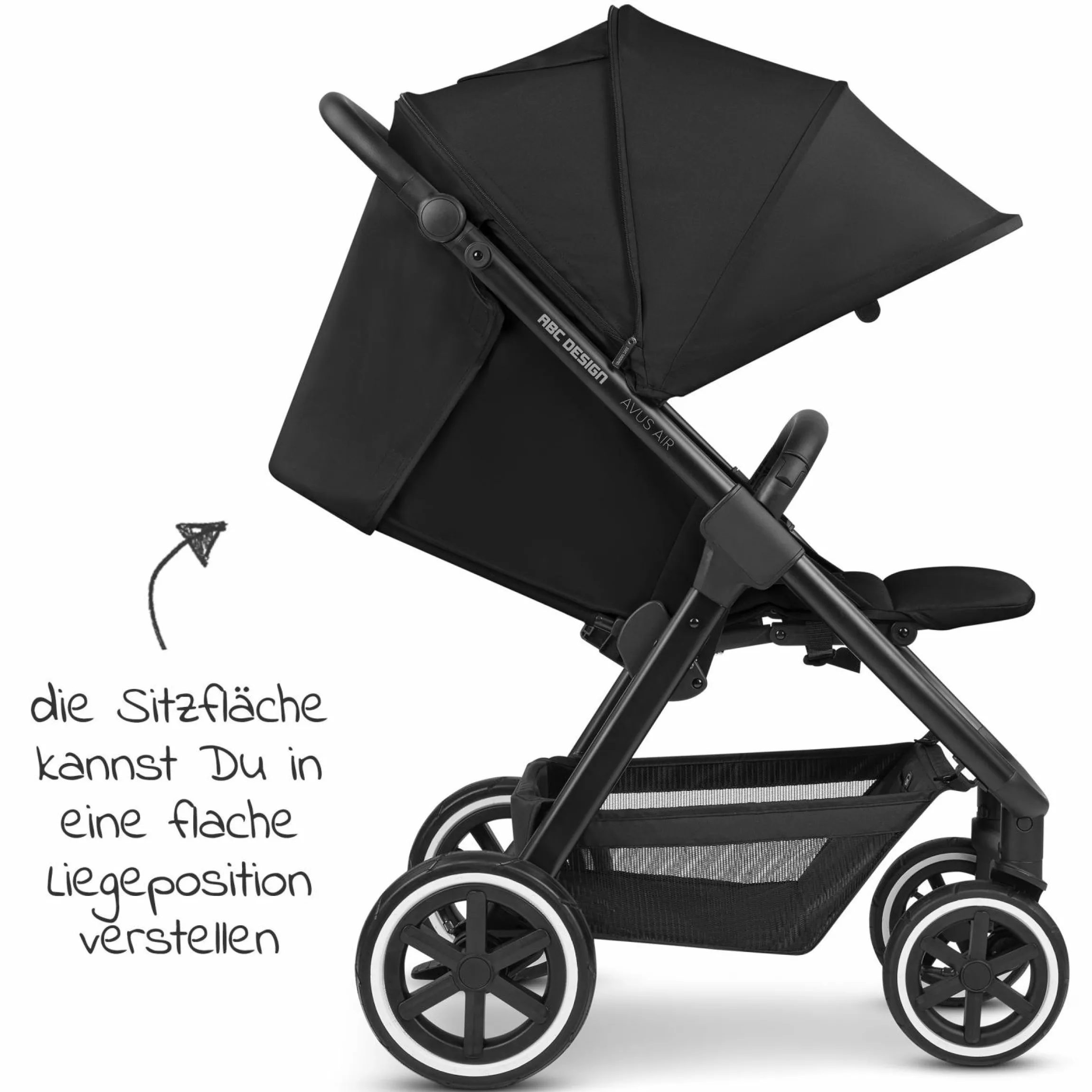 Buggy & Sportwagen Avus Air mit Lufträdern - Einhand-Faltung und höhenverstellbarem Schieber (bis 25 kg belastbar) - Ink - Kollektion 2024