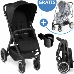Buggy & Sportwagen Avus Air mit Lufträder - Einhand-Faltung und höhenverstellbarem Schieber (bis 25 kg belastbar) inkl. Getränkehalter & Regenschutz - Ink - Kollektion 2024
