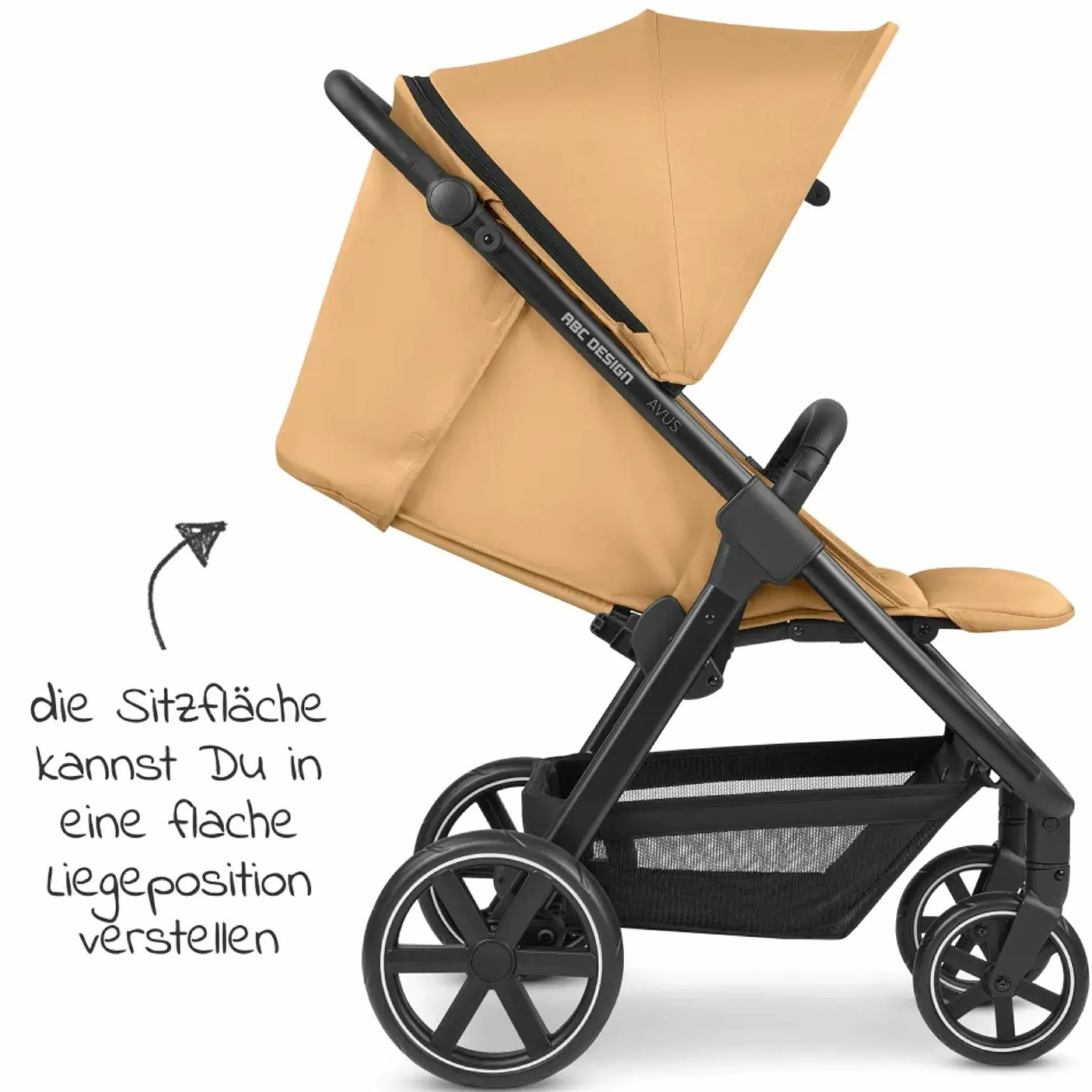Buggy & Sportwagen Avus inkl. Autositz Pebble Pro mit Einhand-Faltung und höhenverstellbarem Schieber (bis 25 kg belastbar) - Honey