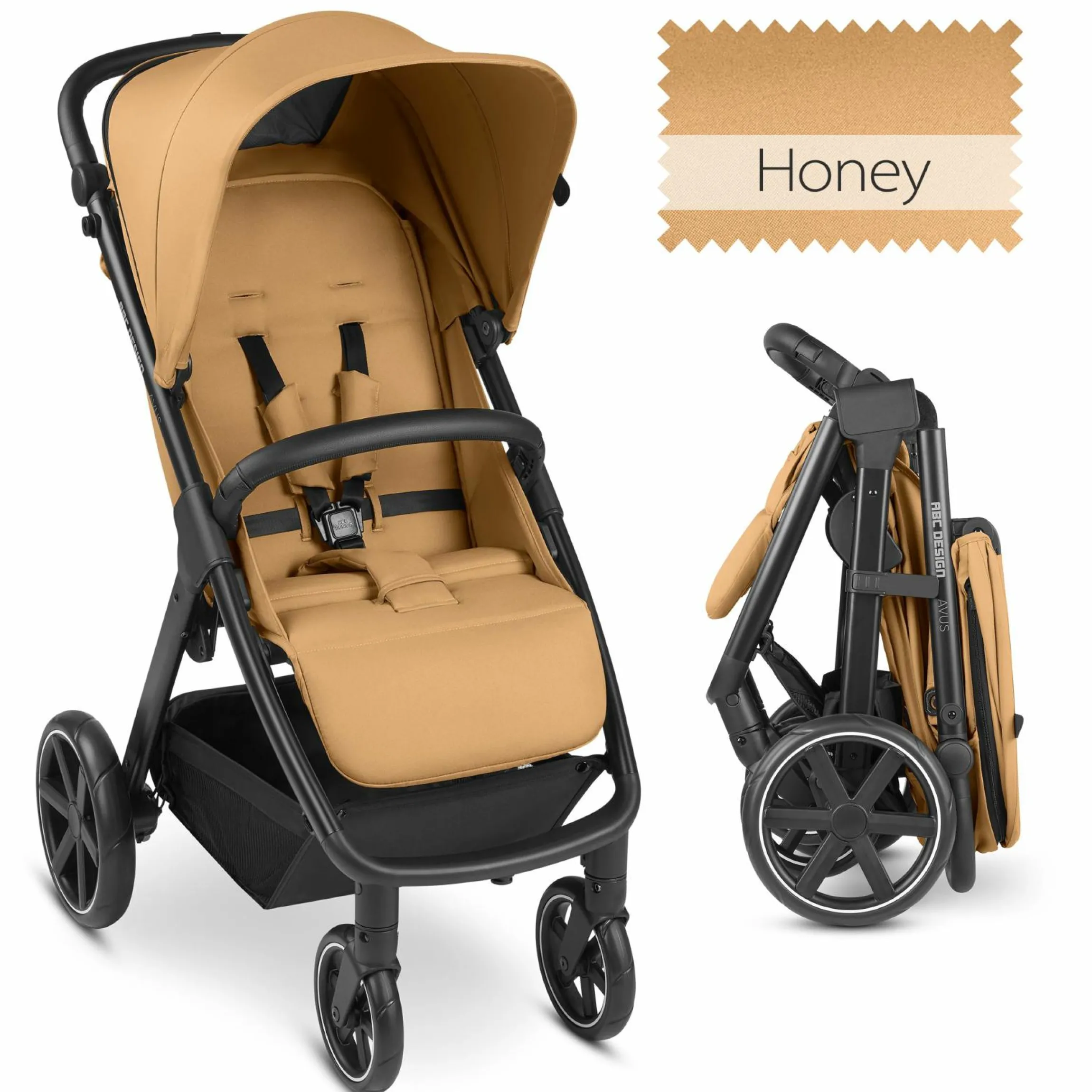 Buggy & Sportwagen Avus mit Einhand-Faltung und höhenverstellbarem Schieber (bis 25 kg belastbar) - Honey - Kollektion 2024