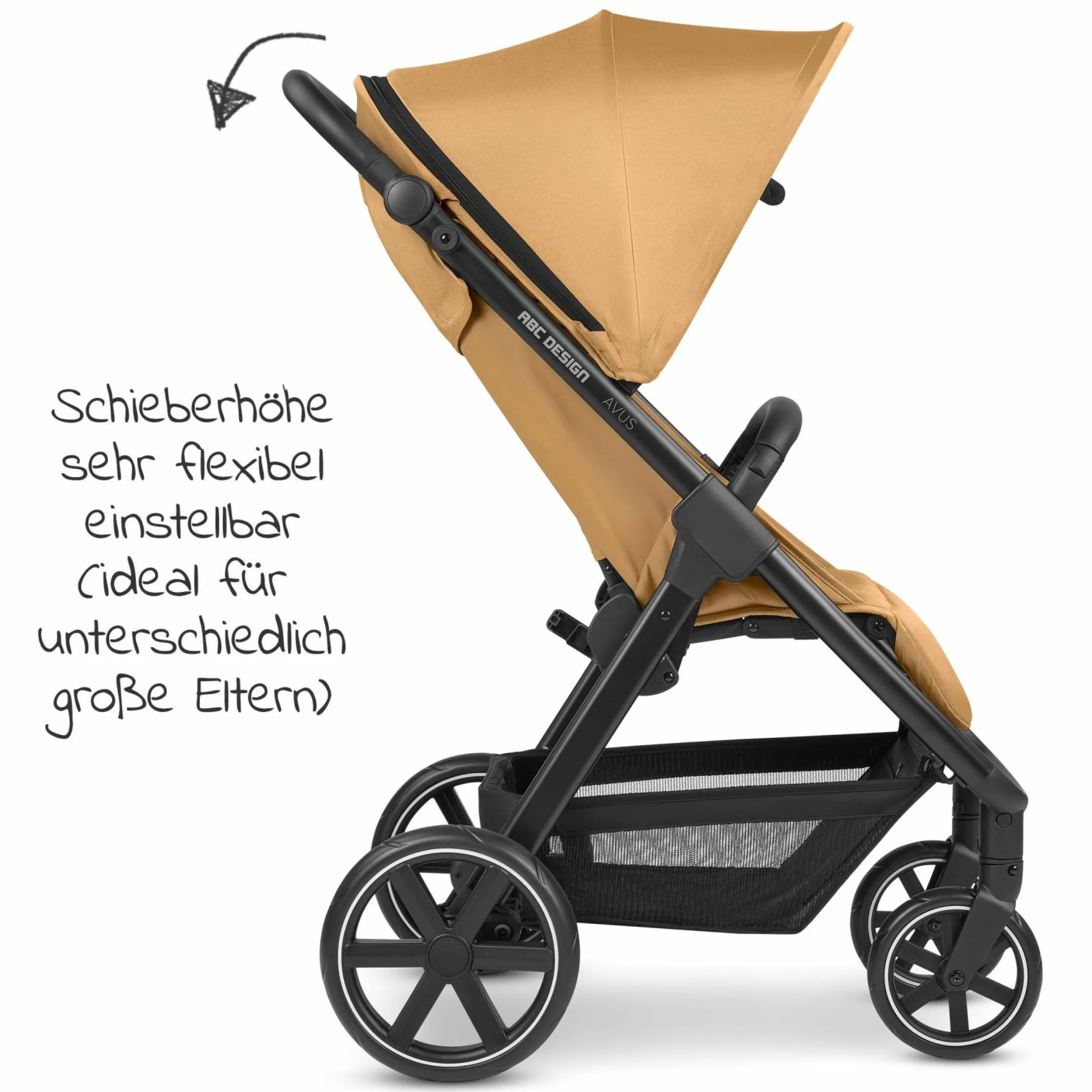 Buggy & Sportwagen Avus mit Einhand-Faltung und höhenverstellbarem Schieber (bis 25 kg belastbar) - Honey - Kollektion 2024