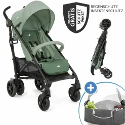 Buggy & Sportwagen Brisk LX bis 22 kg belastbar mit Liegefunktion,Einhand-Faltung inkl. Organizer Hug it!, Insektenschutz & Regenschutz - Laurel - Kollektion 2025